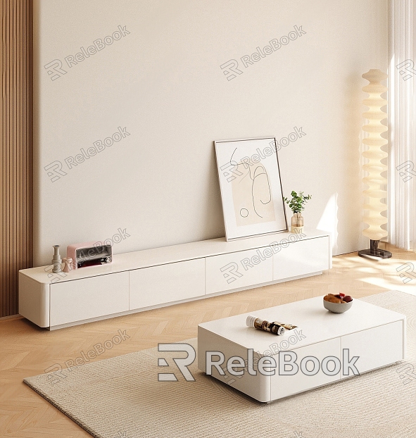 Modern TV Cabinet Coffee Table Combination Coffee Table TV Cabinet Combination model