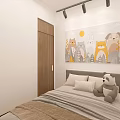 Modern Apartment Bedroom Interior Design With White Bedding Large Window Curtains And Wall Painting
