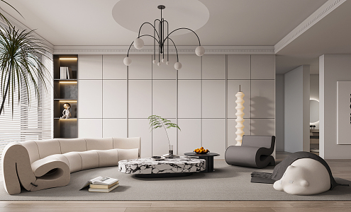 modern living room 3d model