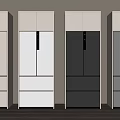 Modern Freestanding Upright Refrigerators With Sleek Design In Four Different Colors For Home Kitchen