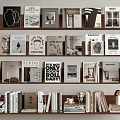 Various Books And Magazines On Stylish Wooden Bookshelves With Decorative Display And Arrangement