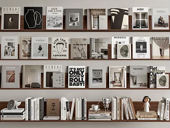 Modern Books Book Combination Wall-Mounted Bookshelf 3d model