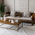 New Chinese Sofa Coffee Table Combination 3d model