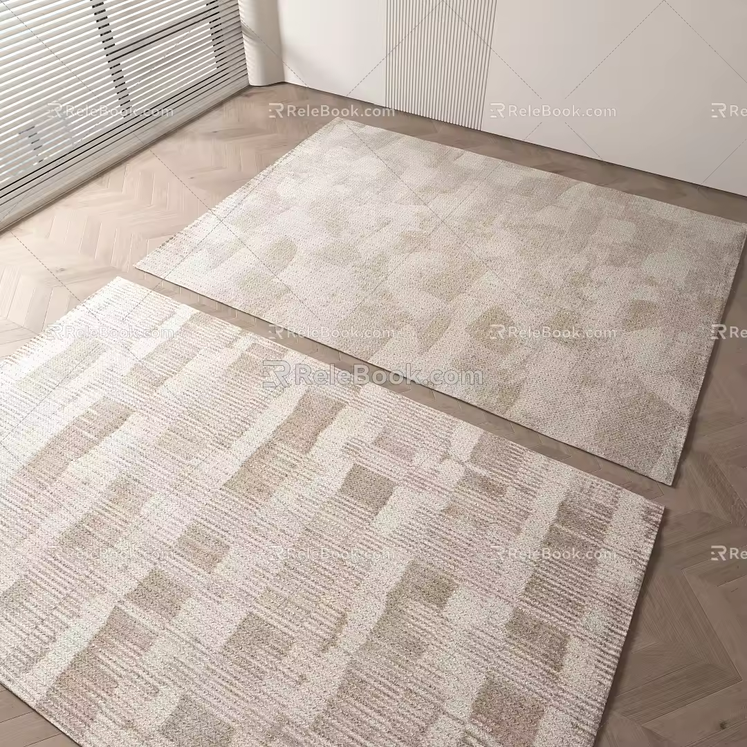 modern square carpet carpet 3d model