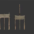 Handcrafted Rustic Furniture Stools With Wooden Sticks And Fabric Seats