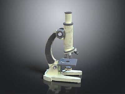 Industrial Microscope With Metal Frame Adjustable Knobs And Laboratory Base 3d model