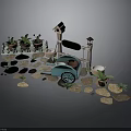Cozy Mini Garden Scene With Stone Path Blue Cart Wooden Sign Flower Pots And Candles