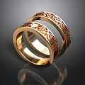 Elegant Golden Rings with Intricate Decorative Patterns for Daily Life Accessories