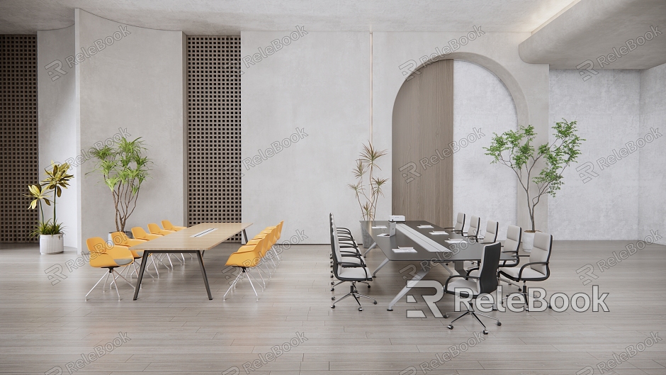 Modern Conference Table and Chair model