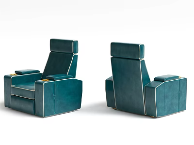 Modern Luxury Single Sofa With Elegant Leather Upholstery And Stitched Armrests 3d model