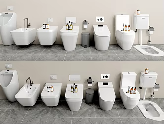 Modern Toilet Combination Smart Toilet Urinal Squatting Toilet 3d model