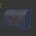 Brown Leather Storage Box With Intricate Carved Decorative Patterns And Vintage Style