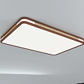 Modern Ceiling Light With Square Round Shapes Brown Frame And White Shade 3d model