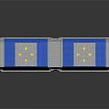 Blue And White Modular Spacecraft Model With Detailed Structural Design