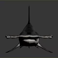 Realistic 3D Model of Hammerhead Shark With Unique Hammer Shaped Head And Grey Skin