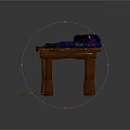 Essential Hardware Tools On Wooden Workbench With Hammer Wrench And Blueprints