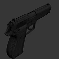 Black Semi Automatic Pistol With Textured Grip And Metallic Finish Design