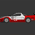 Acura White And Red Race Car With Rear Spoiler And Real Art Oil Design