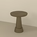 Modern Minimalist Side Table With Round Top And Conical Base In Neutral Color 3d model