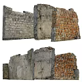 Vintage Building Exterior Wall With Red Brick Gray Stone And Aged Texture