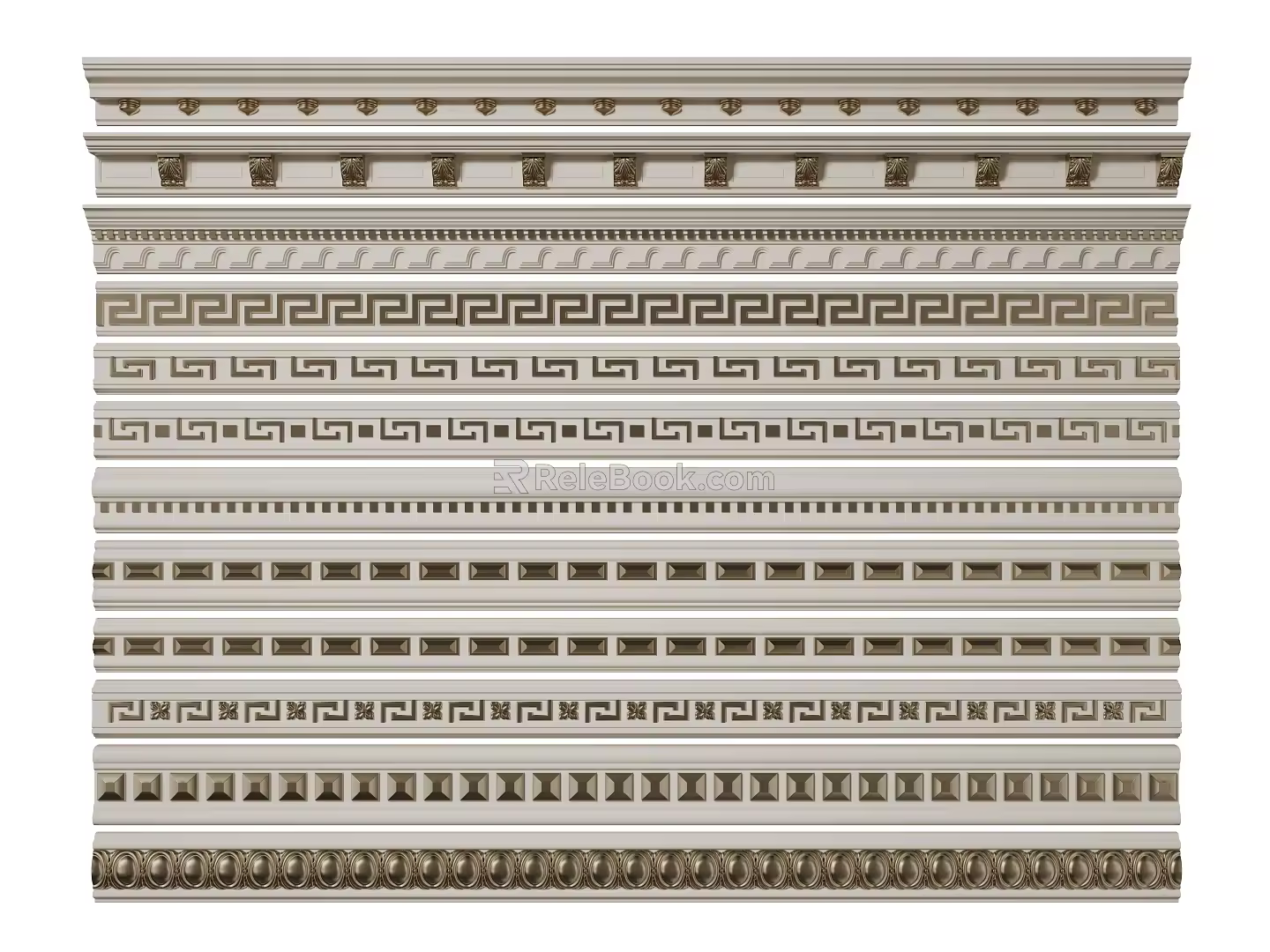 French Plaster Line Gypsum Top Line Ceiling Corner French Line 3d model