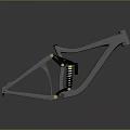 Gray Bicycle Frame With Suspension System Black Components And Metal Springs