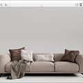 Modern three-seat sofa multiplayer sofa 3d model