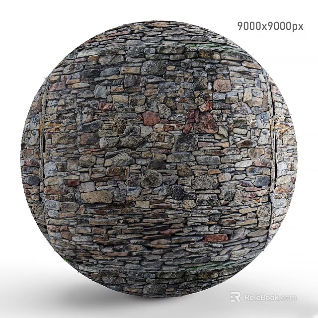 Rustic Stone Sphere Structure With Stacked Natural Stones And Intricate Masonry 3d model