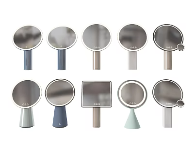 Modern Decorative Mirrors With Various Shapes And Stylish Stands For Home 3d model