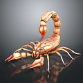 Detailed 3D Scorpion Render With Textured Brown Orange Exoskeleton Claws And Stinger