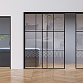 Glass sliding door frosted glass sliding door 3d model