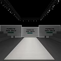 Industrial Mechanical Conveyor System With Long Illuminated Path And Control Panels