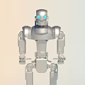 Smart Humanoid Machine With Silver Mechanical Structure And Articulated Joints Standing