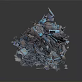 Piled Metal Scraps With Various Irregular Shapes And Metallic Colors