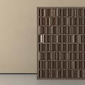 Wooden Grid Room Divider With Multiple Cubby Holes And Light Wall Gray Floor Background