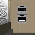 Modern Kitchen Interior With Built In Oven Microwave And Appliances 3d model