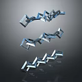 Modern Blue Geometric Chain Like Household Decorative Items With Floating Reflective Design
