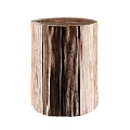 Natural Wooden Side Table With Stump Design And Rustic Texture For Home Decor