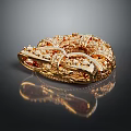 Elegant Golden Fashion Belt With Intricate Decorative Patterns And Shiny Embellished Surface