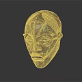 Handcrafted Wooden Ethnic Clothing Mask With Traditional Facial Patterns And Designs