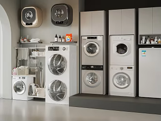 Washer Dryer Toiletries Mop 3d model