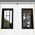 Jane European window retro window casement window sill roller shutter curtain 3d model