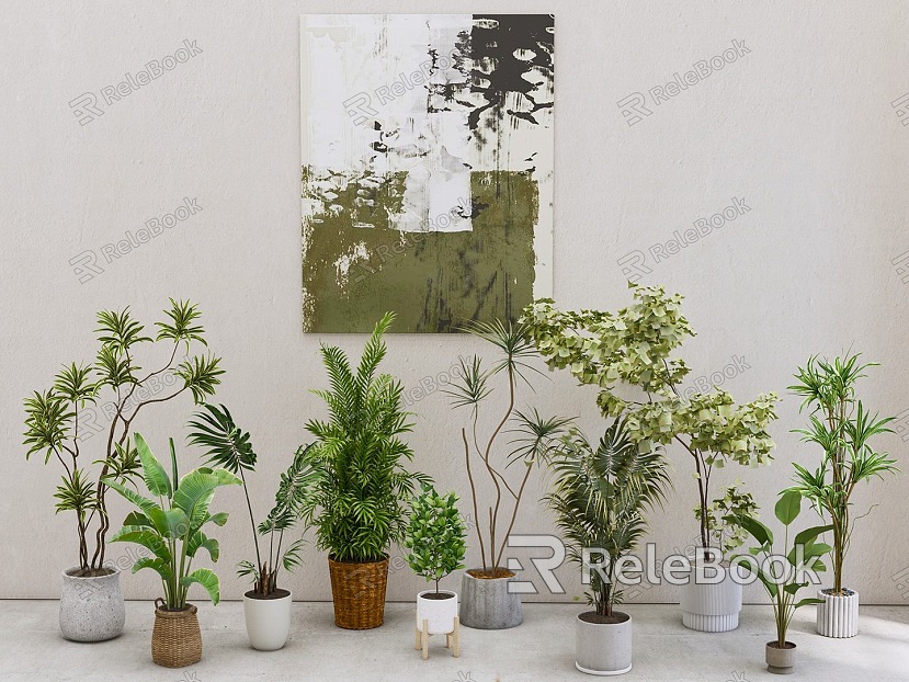 Plant combination potted bonsai decorative painting model