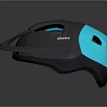 Modern ASTM Gray Bicycle Helmet With Blue Luminous Accents And Ventilation Holes