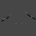 Vintage Military Fighter Aircraft With Camouflage Paint And Four Propellers On Wings