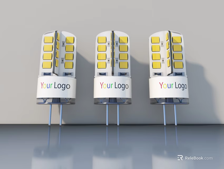 Bright Yellow LED Bulbs with Your Logo and Plug Design for Home Lighting 3d model 