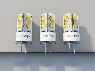 Bright Yellow LED Bulbs with Your Logo and Plug Design for Home Lighting 3d model