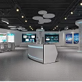 Modern Monitoring Operation Center With Control Desks Multiple Screens And Office Chairs
