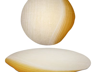 Elegant Shaped Circular Rug With Cream And Yellow Gradient Texture Design 3d model