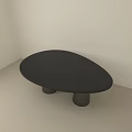 Modern Black Coffee Table With Two Conical Legs And Minimalist Design 3d model